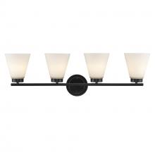 Trans Globe 71804 BK - 4LT VANITY-FLARED GLASS-BK